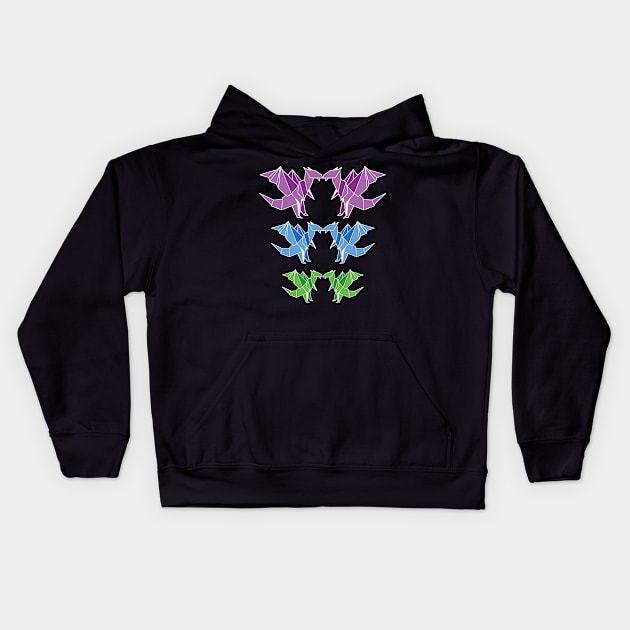 Origami Dragon Dragons Japanese Art Gift Kids Hoodie by Jackys Design Room